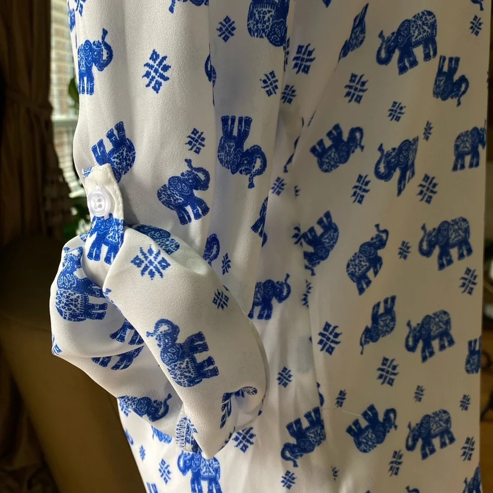 π Society Girl high/low sheer blouse XS - Picture 4 of 12
